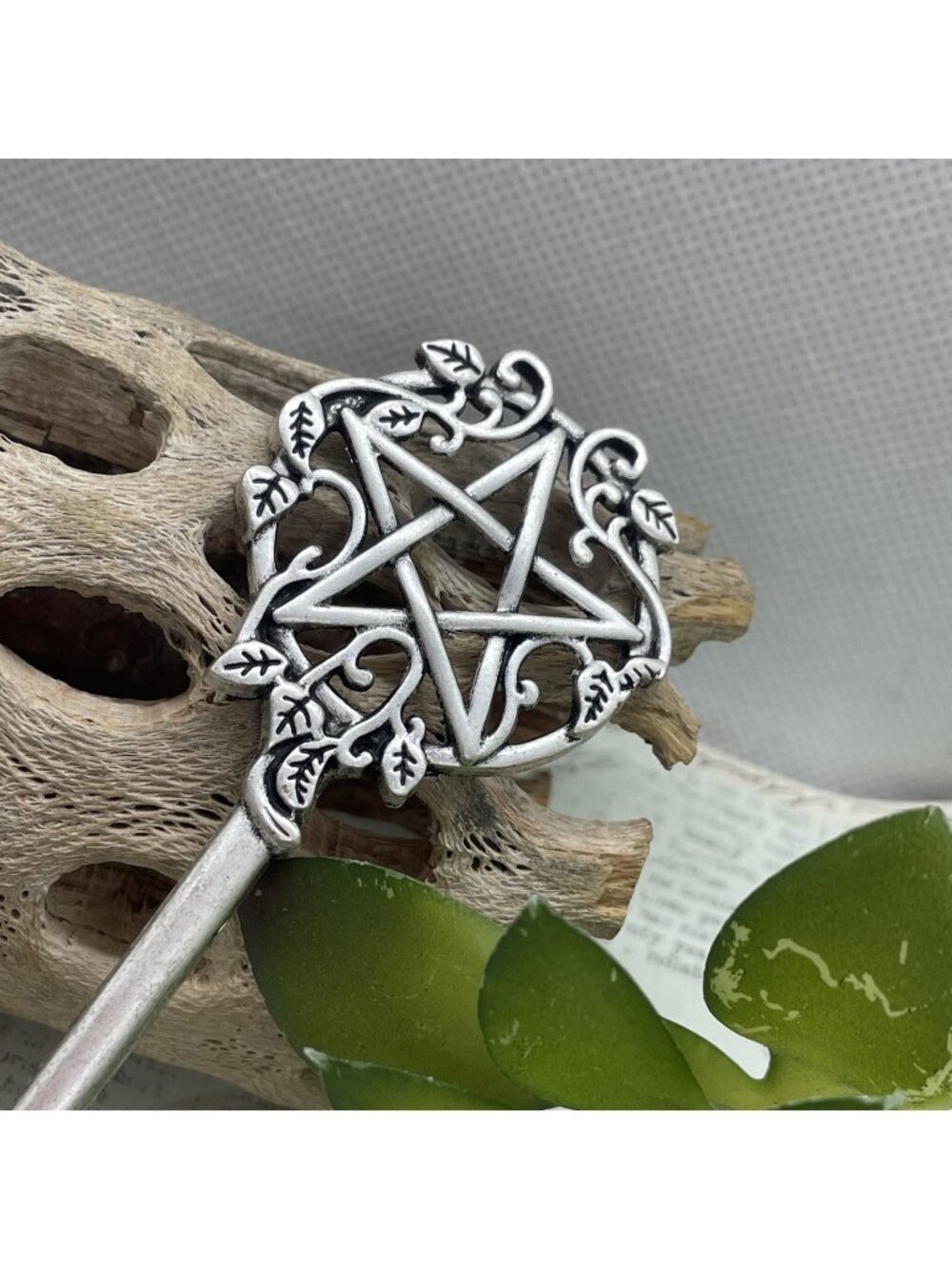 Silver Wicca Pentagram Hair Stick Star Wiccan Large Pin Jewelry CHRISTMAS GIFT